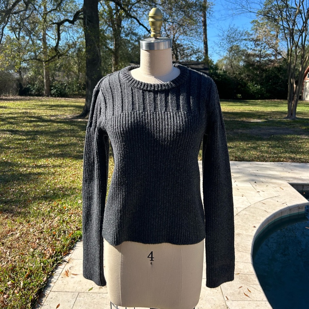 Never worn! Club Monaco Collection Merino Wool Ribbed Sweater Crew Neck